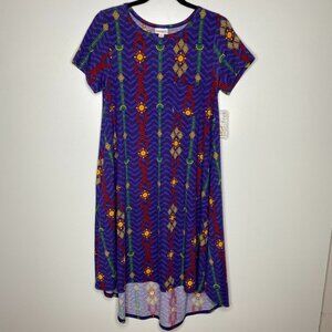 LulaRoe Carly Dress Size XS Purple Multicolor